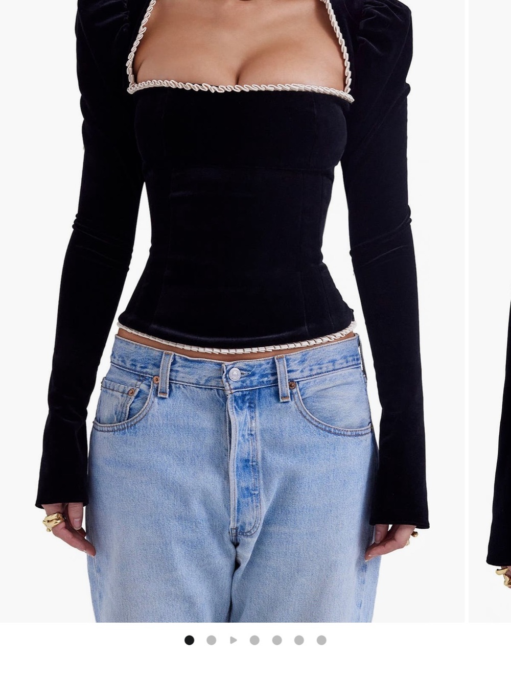 House of cb noa puff shoulder velvet top